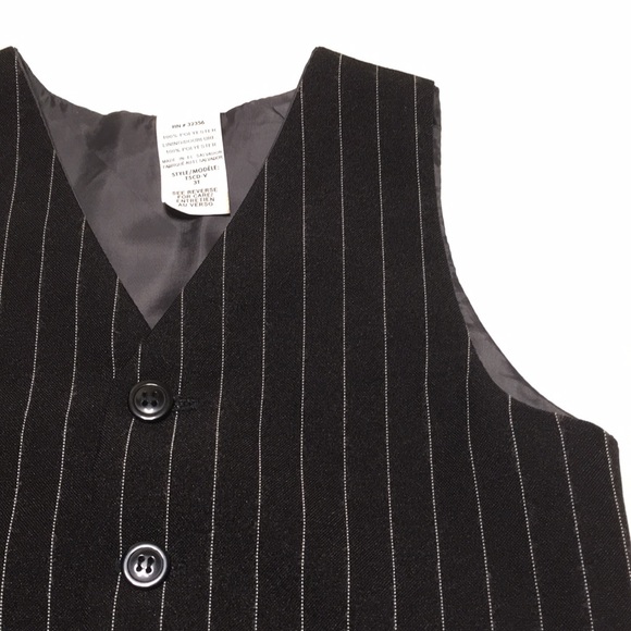 3T (6/$20) Black Pinstripe Vest/Waistcoat - Picture 5 of 8